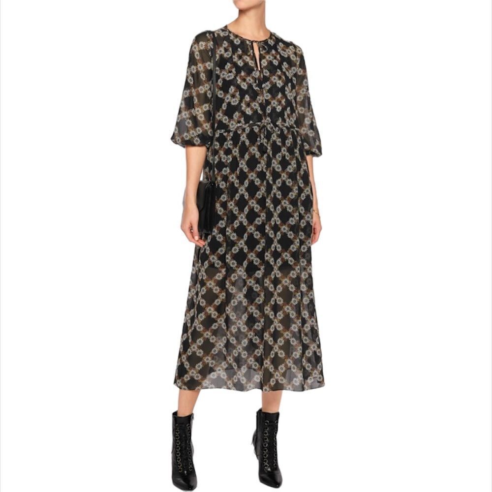 Sandro Paris Floral Chiffon Dress‎